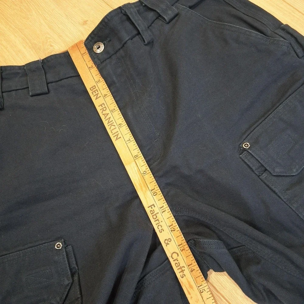Duluth Trading Fire Hose Pants Mens 38x32 Blue Cargo Canvas Relaxed Work Utility